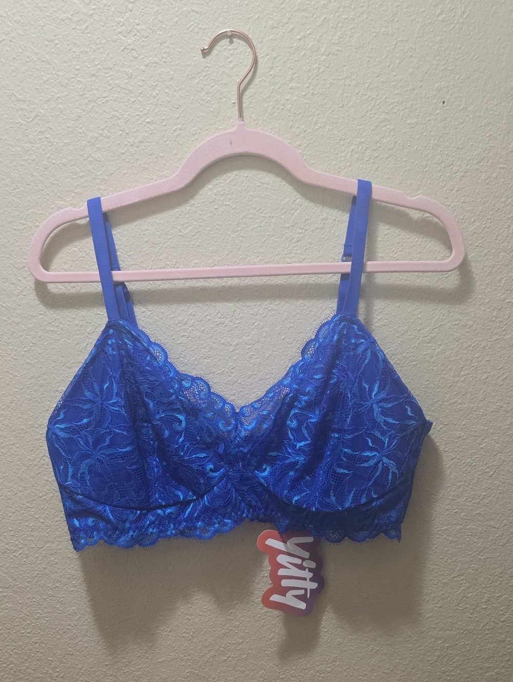 Yitty Smoothing Lace Plunge Bralette - Cobalt Cowgirl (Tease Me Teal) XL